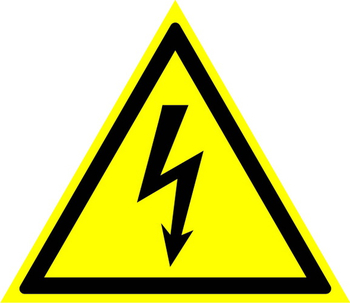 W08 внимание! опасность поражения электрическим током (пластик, сторона 300 мм) - Охрана труда на строительных площадках - Знаки безопасности - vektorb.ru
