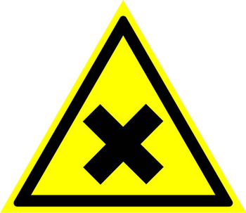 W18 осторожно! вредные для здоровья аллергические (раздражающие) вещества (пластик, сторона 200 мм) - Знаки безопасности - Предупреждающие знаки - vektorb.ru